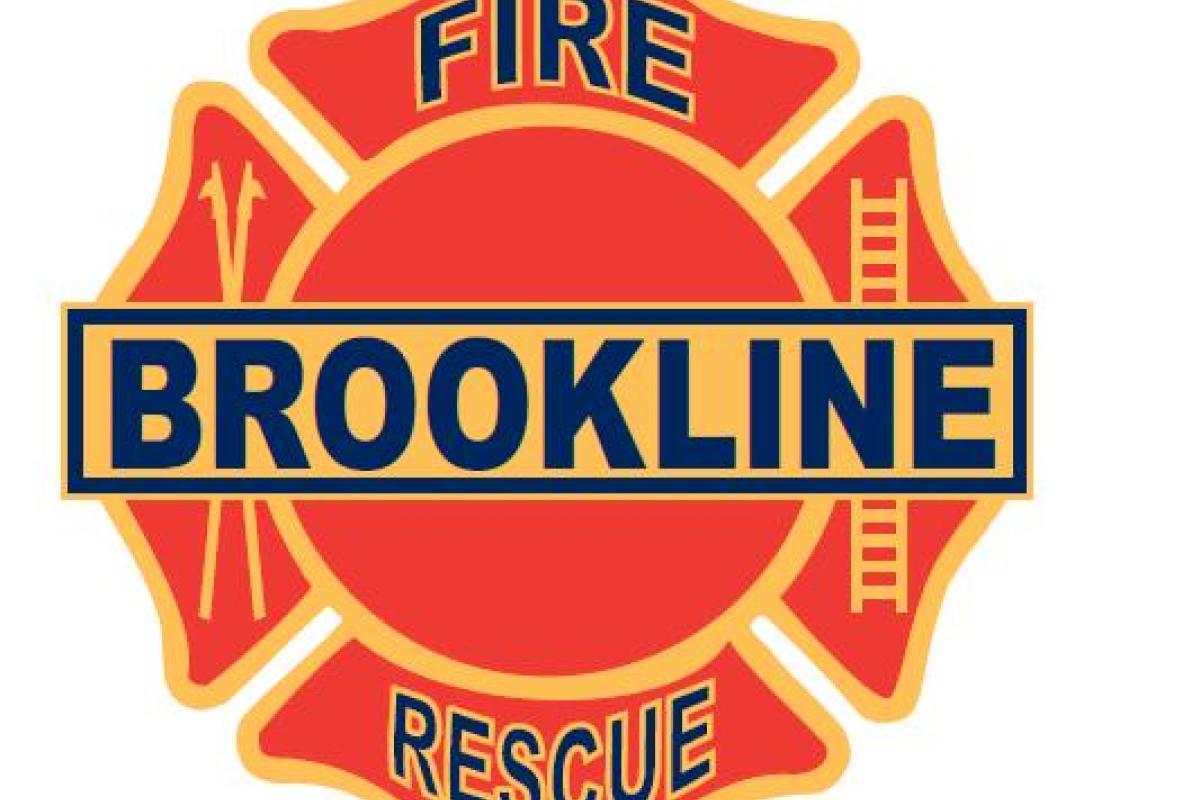 Brookline Fire Dept patch (with words "Brookline FIred, Rescue")