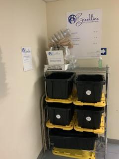 Donation bins by the door